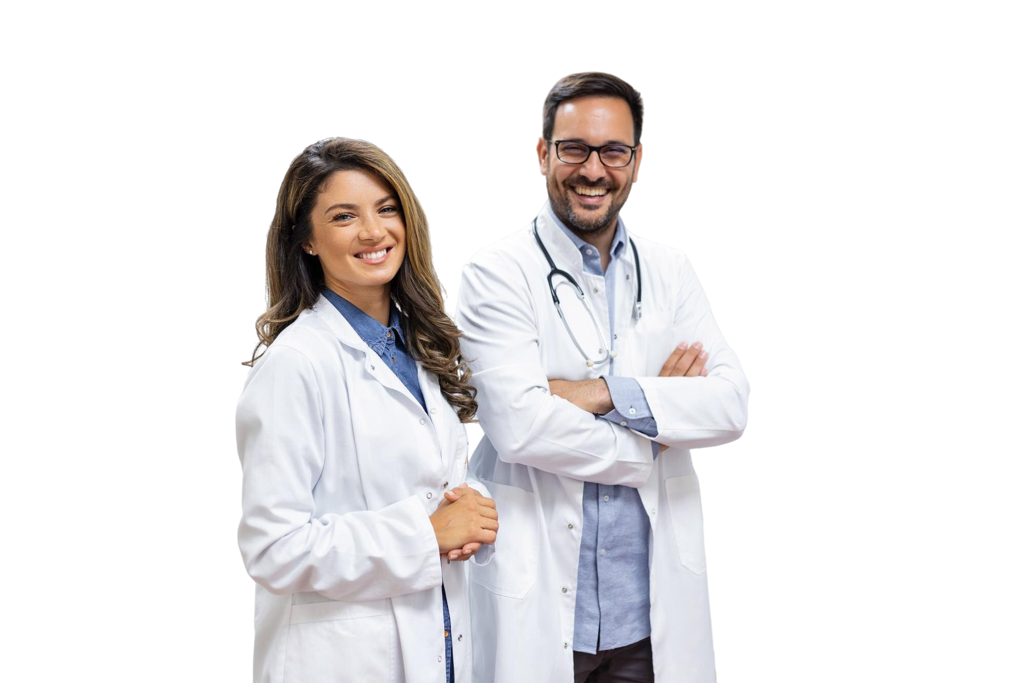 [Imagem de dois médicos sorrindo]